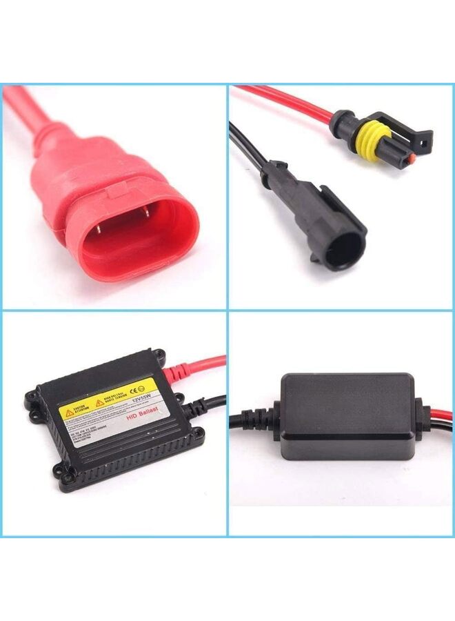 صابورة HID من قطعتين، صابورة HID فائقة النحافة بجهد 12 فولت 55 وات، طقم صابورة مصابيح زينون عالمية لمصابيح H1 H4 H3 H7 H8 H9 H11 H13 9003 9005 9006 9007 (المقاس: 55 وات) - Image 2