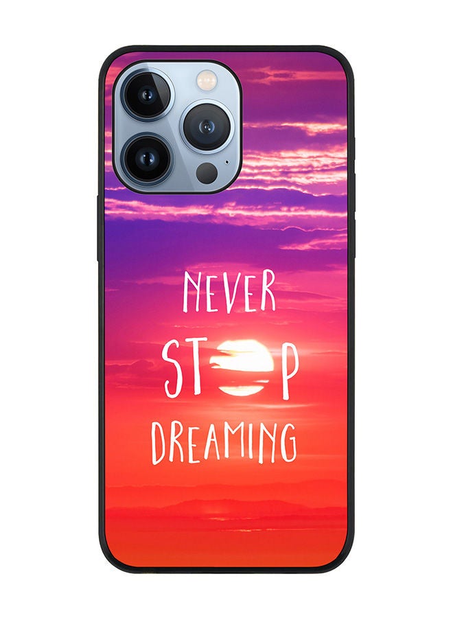 Stylizedd Rugged Black edge case for Apple iPhone 13 Pro Slim fit Soft Case Flexible Rubber Edges Anti Drop TPU Gel Thin Cover - Never stop dreaming - Image 1