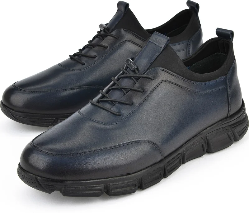 زيا , Men's Genuine Leather Shoes 143745Z3288 Navy Blue