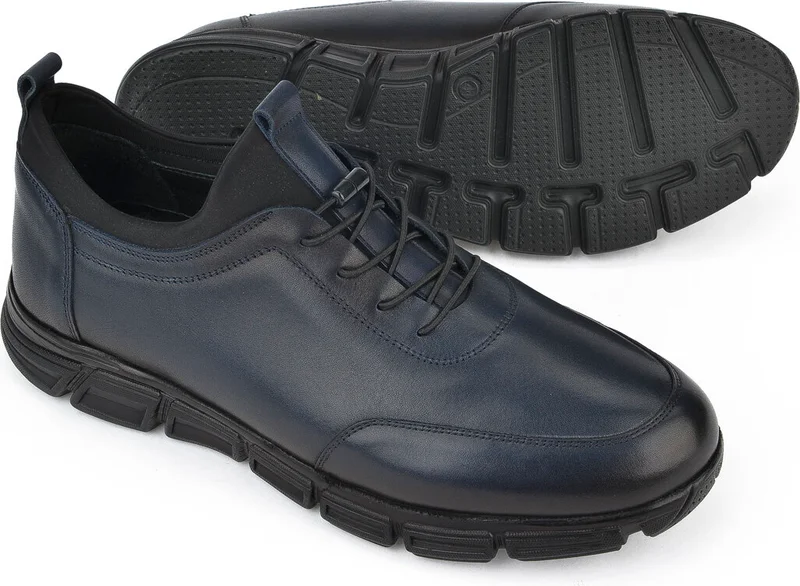 زيا , Men's Genuine Leather Shoes 143745Z3288 Navy Blue