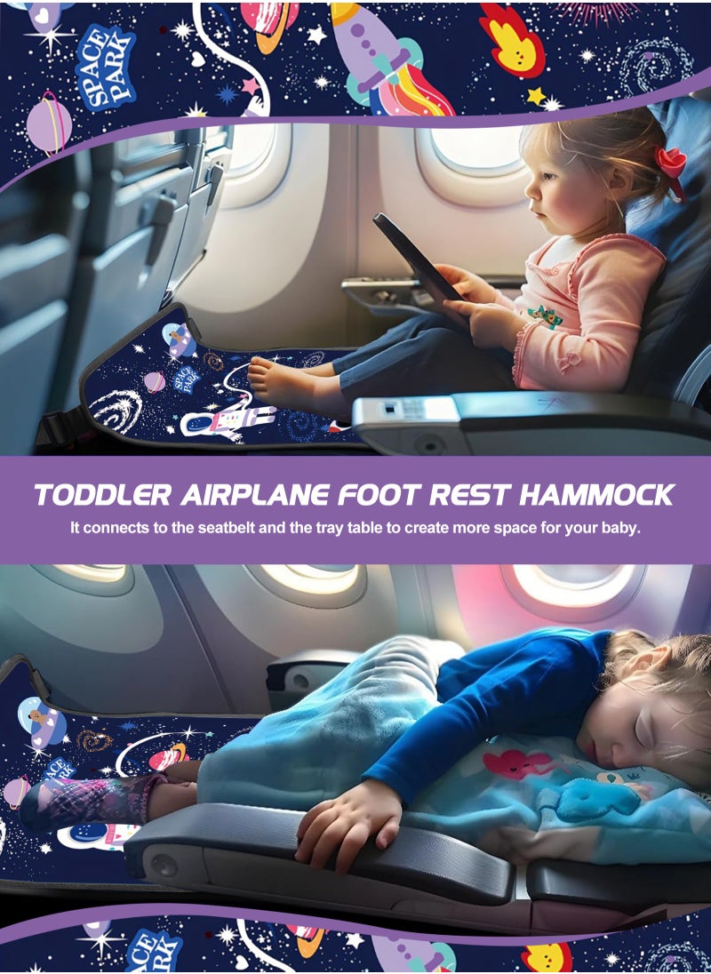 URbazaar Toddler Travel Bed，Toddler Airplane Seat Extender, Foldable Travel Bed for Kids, Portable Plane Travel Essentials for Toddler Leg Rest & Lie Down, with Side Pockets (BLUE)  - Image 5