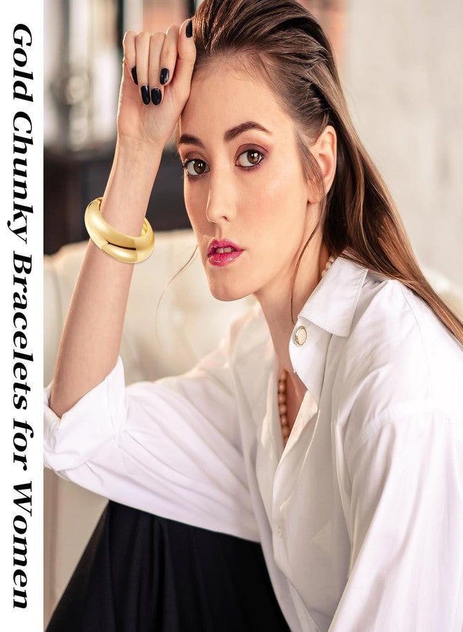 YBMYCM Chunky Bangle Bracelet For Women Wide Cuff Bracelet Chunky Bracelet - Image 2
