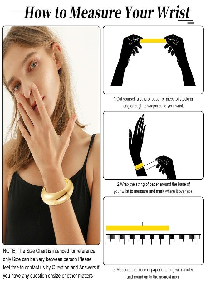 YBMYCM Chunky Bangle Bracelet For Women Wide Cuff Bracelet Chunky Bracelet - Image 3