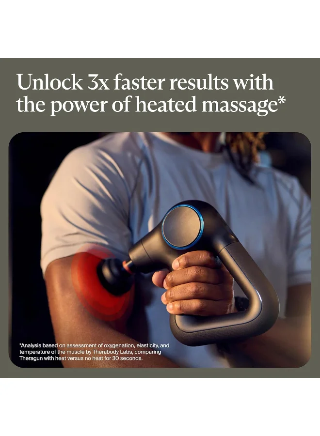 Therabody TheraGun Prime Plus Heated, Powerful Massage Gun for Enhanced Warm-Up & Recovery - Quiet Deep Tissue Percussive Massage Gun for Pain Relief in Neck, Back, Leg, Shoulder and Body (Prime Plus)