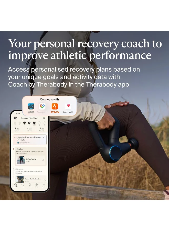 Therabody  TheraGun Prime Plus Heated, Powerful Massage Gun for Enhanced Warm-Up & Recovery - Quiet Deep Tissue Percussive Massage Gun for Pain Relief in Neck, Back, Leg, Shoulder and Body (Prime Plus)  | Best Price UAE