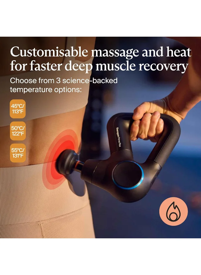 Therabody  TheraGun Prime Plus Heated, Powerful Massage Gun for Enhanced Warm-Up & Recovery - Quiet Deep Tissue Percussive Massage Gun for Pain Relief in Neck, Back, Leg, Shoulder and Body (Prime Plus)  | Best Price UAE