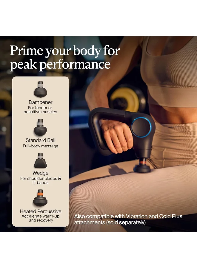 Therabody  TheraGun Prime Plus Heated, Powerful Massage Gun for Enhanced Warm-Up & Recovery - Quiet Deep Tissue Percussive Massage Gun for Pain Relief in Neck, Back, Leg, Shoulder and Body (Prime Plus)  | Best Price UAE