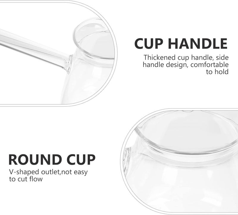 Yardwe 450ML Glass Turkish Coffee Pot with Handle Glass Tea Maker Pot Clear Milk Coffee Pot for Home Kitchen - Image 5