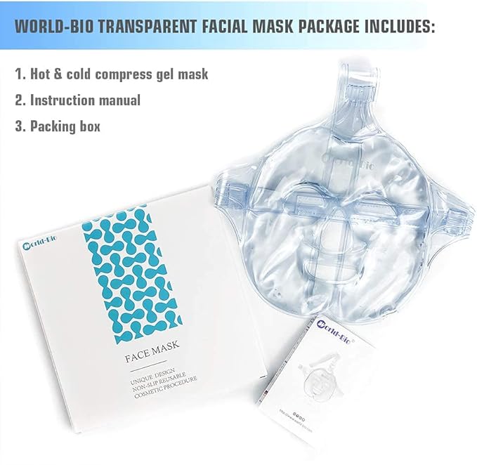 WORLD-BIO Face Ice Pack for Injuries Reusable Cooling Face Mask Gel Ice Pack for Face Swelling 78 x 78 Face Cold Pack Hot Cold Compress for Face Swollen Puffy Face Tired Eyes - Image 3