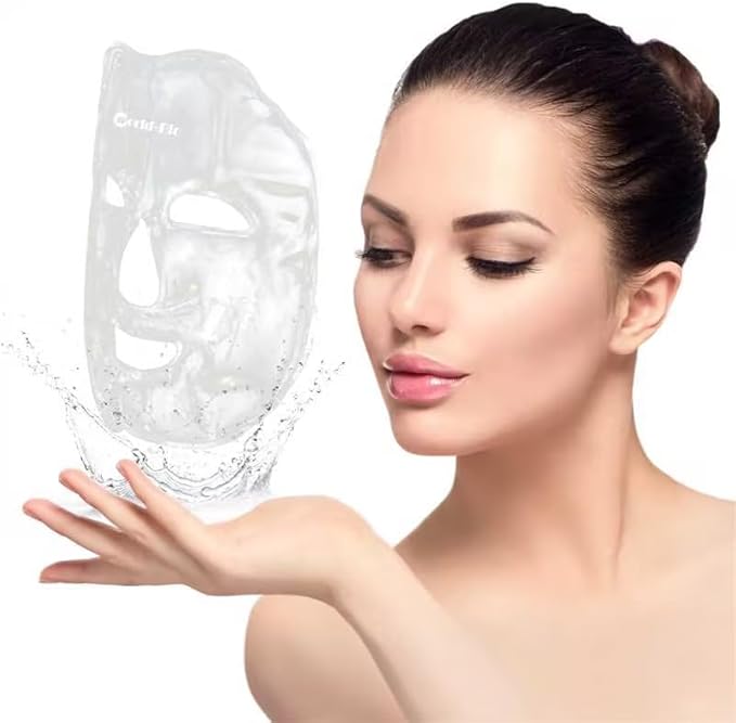 WORLD-BIO Face Ice Pack for Injuries Reusable Cooling Face Mask Gel Ice Pack for Face Swelling 78 x 78 Face Cold Pack Hot Cold Compress for Face Swollen Puffy Face Tired Eyes - Image 1