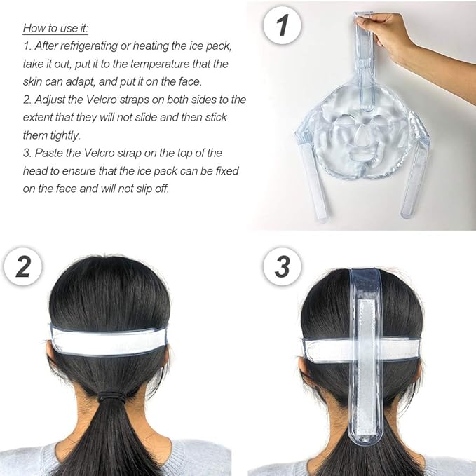 WORLD-BIO Face Ice Pack for Injuries Reusable Cooling Face Mask Gel Ice Pack for Face Swelling 78 x 78 Face Cold Pack Hot Cold Compress for Face Swollen Puffy Face Tired Eyes - Image 5