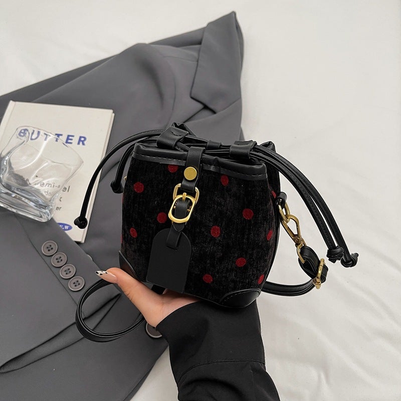Small Bag Women'S 2024 Winter New All-Match Leopard-Print Crossbody Bag Fashionable Mini Strap Shoulder Bucket Bag - Image 1