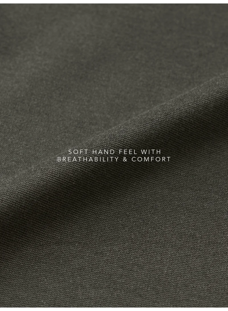 The Souled Store Olive Green The Souled Store Men Dark Olive Green Solid Classic Fit All-Day Pants for Men | Best Price UAE