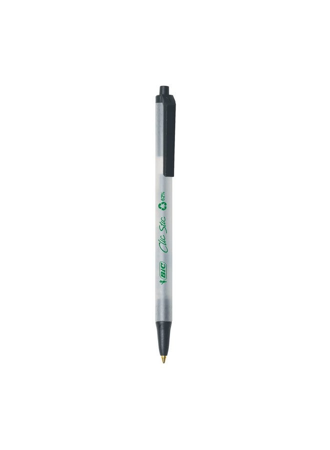 BIC Ecolutions Clic Stic Black Ballpoint Pens, Medium Point (1.0mm), 48-Count Pack, Retractable Ball Point Pens Made from 78% Recycled Plastic - Image 3
