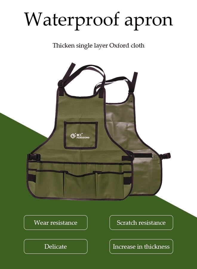 PENGGONG Handy Worker Apron,Work Tool Pouch - Unisex Storage Apron for Gardening Gifts, Plumbing, Florists, Woodwork, DIY - with Multiple Pockets for Hand Tools & Adjustable Waist Belt - Image 5