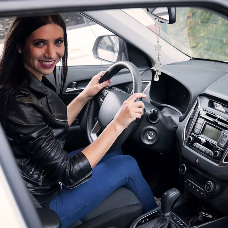 🚗 قلادة سيارة مزينة بأحجار الراين إكسسوار أنيق للزينة متينة الصنع - Image 4