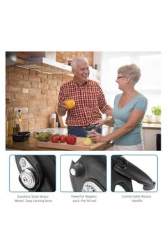 SYOSI Manual Safety Side Cut Can Opener, Smooth Edge, Long Handle Swing Away Can Opener, Manual Rotating Shaft Designed Save Effort, Manual Can Opener Suitable for Women or Seniors, Suitable for Home  - Image 5