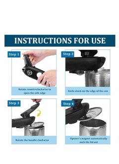 SYOSI Manual Safety Side Cut Can Opener, Smooth Edge, Long Handle Swing Away Can Opener, Manual Rotating Shaft Designed Save Effort, Manual Can Opener Suitable for Women or Seniors, Suitable for Home  - Image 3