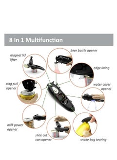 SYOSI Manual Safety Side Cut Can Opener, Smooth Edge, Long Handle Swing Away Can Opener, Manual Rotating Shaft Designed Save Effort, Manual Can Opener Suitable for Women or Seniors, Suitable for Home  - Image 2