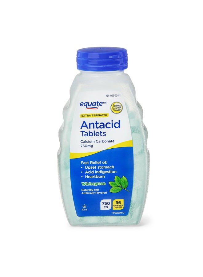 Equate Extra Strength Antacid Wintergreen 750 mg 96 Chewable Tabs - Image 1