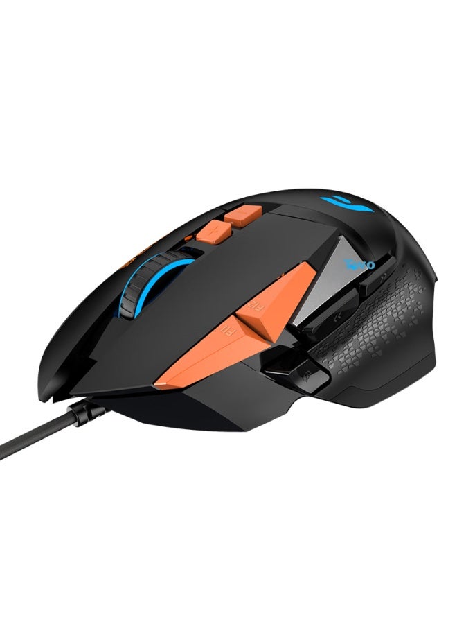 Dearmo F35 Wired Gaming Mouse, Rgb Mouse, Pubg Mouse, With Weights And Counterweights, Orange And Black, 6000dpi - Image 5