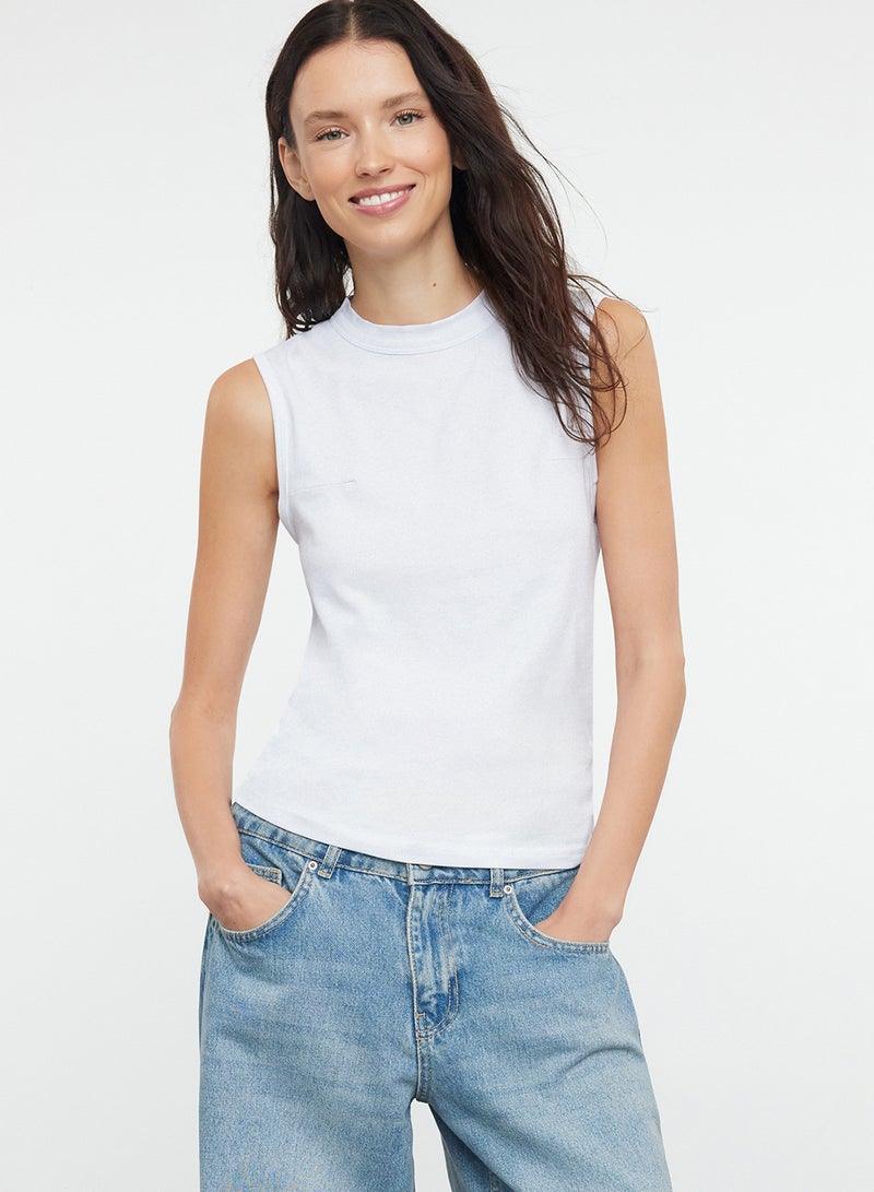 trendyol High Collar White Cotton Undershirt - Image 3
