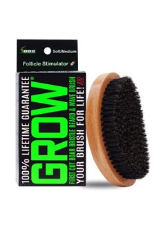 BBS BEST BEARD STUFF Grow First Cut Boar Bristle Beard & Wave Brush For Men 360 Beard/Hair Growth Follicle Stimulator Exfoliate Detangle Moisturize Improve Circulation & Blood Flow (Usa)  - Image 2