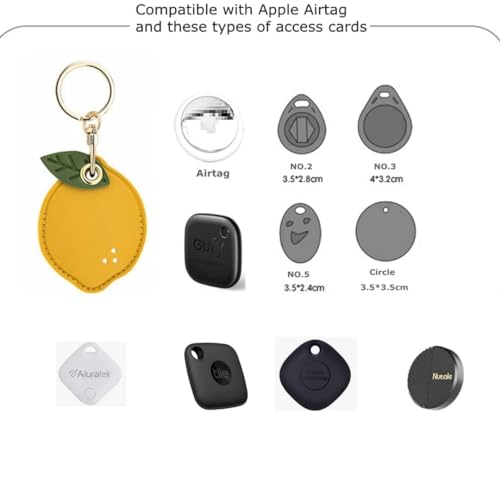 Tomcrazy 2 Pack 3in1 Cartoon Protective Case for Airtag Cover Samsung Galaxy SmartTag Cases Tile Mate Eufy Security SmartTrack Link Keychain Key Finder (1 Strawberry & 1 Lemon) - Image 5
