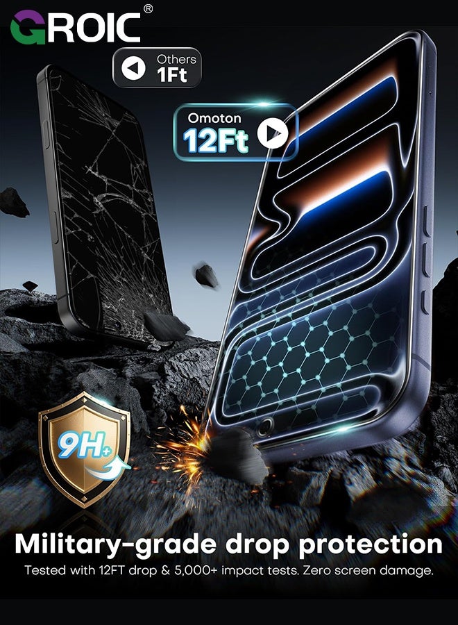 GROIC 3 Pack Screen Protector for iPhone 17 Air 6.5 Inch,Privacy Screen Protector for iPhone 17 Air with Installation Frame,Case Friendly Tempered Glass Film for iPhone 17 Air - Image 4