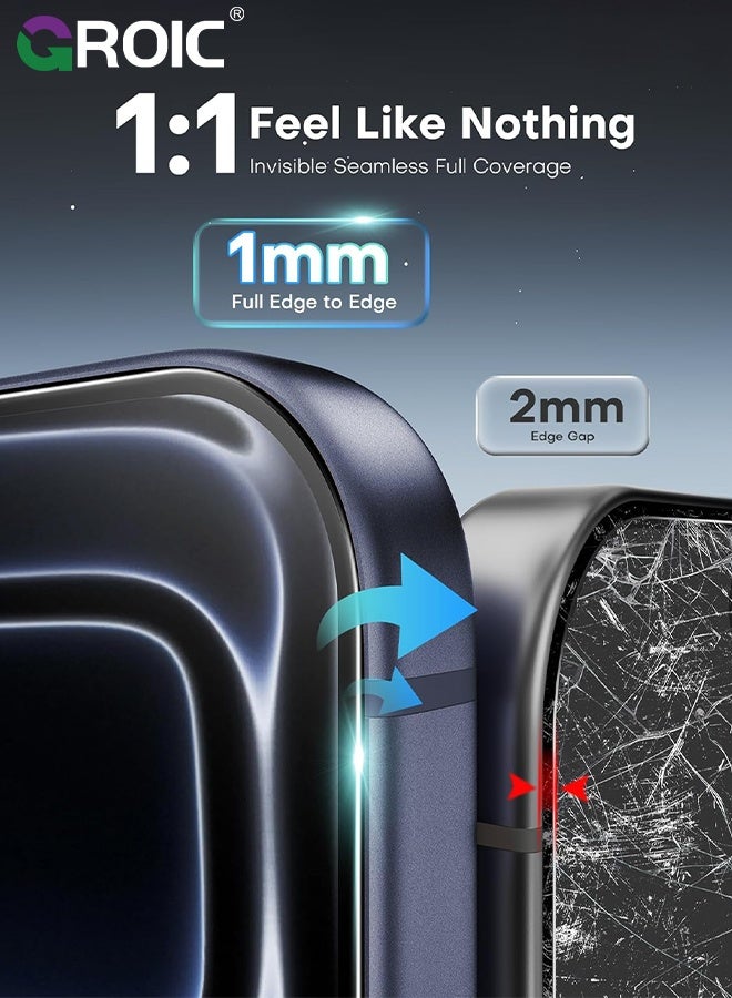 GROIC 3 Pack Screen Protector for iPhone 17 Air 6.5 Inch,Privacy Screen Protector for iPhone 17 Air with Installation Frame,Case Friendly Tempered Glass Film for iPhone 17 Air - Image 5