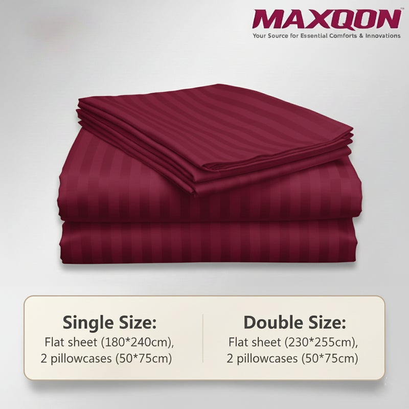 ماكسكون طقم ملاية سرير مايكروفايبر فاخر مكوّن من 3 قطع – ملاية مسطحة مقاس (230×255 سم) مع 2 كيس وسادة (50×75 سم) – ناعم جداً، قابل للتنفس، ومقاوم للتجاعيد – مناسب لأسرة الكوين والكينج – مثالي للاستخدام المنزلي والفندقي - Image 3