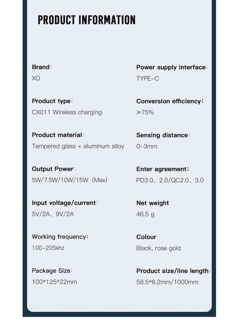 XO شاحن لاسلكي مغناطيسي من INET Magsafe بقوة 15 وات - أسود - Image 5