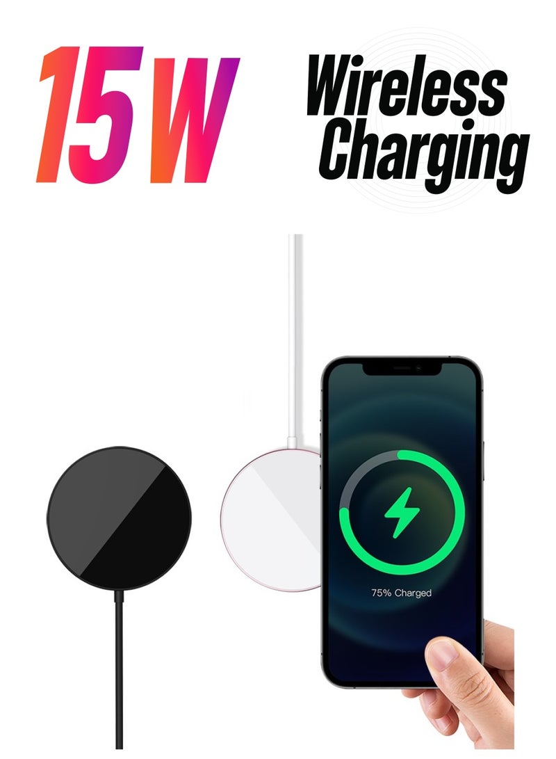 XO شاحن لاسلكي مغناطيسي من INET Magsafe بقوة 15 وات - أسود - Image 1