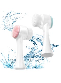 BONITO 2 Pack Facial Cleansing Brush, Double-headed Silicone Facial Cleansing and Exfoliating Waterproof Manual Face Wash Brush for Deep Pore Exfoliation, Wash Makeup  - Image 1