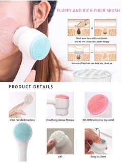 BONITO 2 Pack Facial Cleansing Brush, Double-headed Silicone Facial Cleansing and Exfoliating Waterproof Manual Face Wash Brush for Deep Pore Exfoliation, Wash Makeup  - Image 4