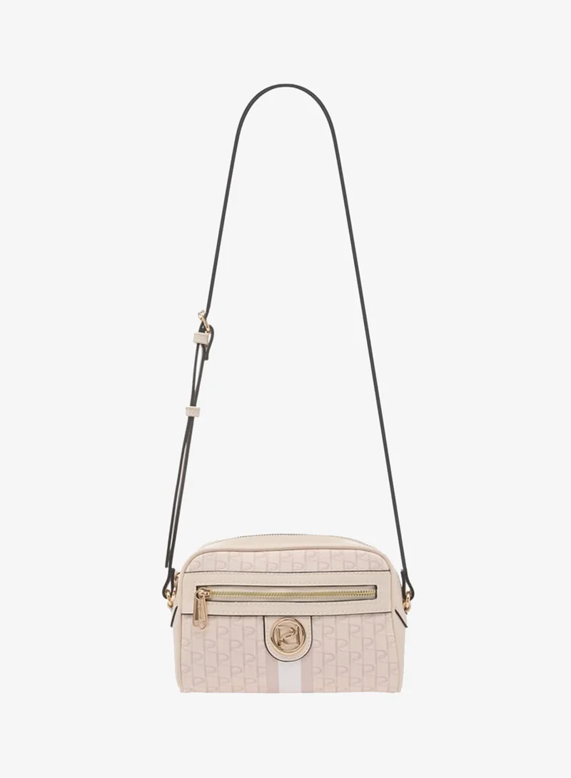 بابريكا Women's Monogram Print Crossbody Bag with Adjustable Strap and Zip Closure