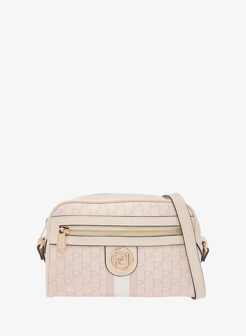 بابريكا Women's Monogram Print Crossbody Bag with Adjustable Strap and Zip Closure