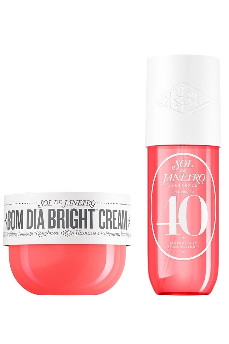 سول دي جانيرو سول دو جانيرو كريم الجسم بوم ديا برايت مع فيتامين سي، 75 مل مع رذاذ معطر للشعر والجسم '40، عبوة هدايا 90 مل