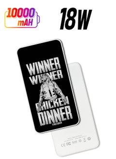 Theodor 10,000 mAh Super Fast Charging Ultra Compact Power Bank with Quick Charge & Power Delivery, Portable Charger For iPhone and Android Winner Winner Chicken Winner  - Image 1