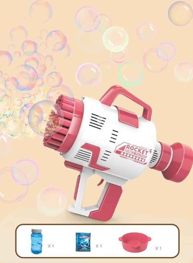 روكيت مسدس فقاعات كهربائية روكيت – مدفع فقاعات بـ 48 فتحة مع أضواء ملونة - Image 2