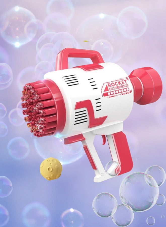 روكيت مسدس فقاعات كهربائية روكيت – مدفع فقاعات بـ 48 فتحة مع أضواء ملونة - Image 1