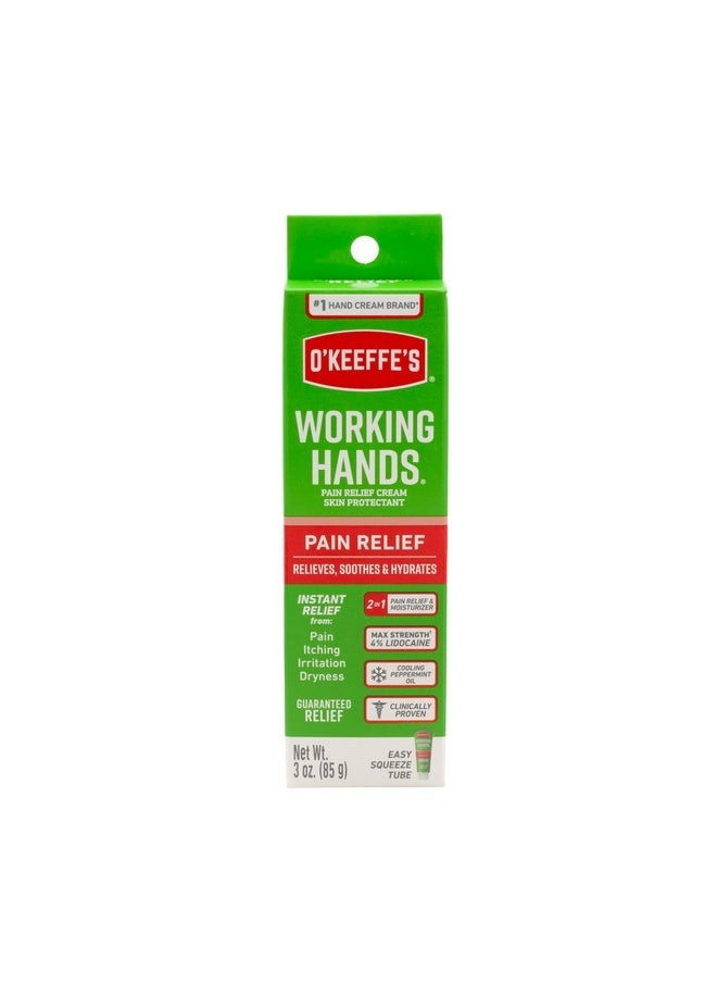 O'Keeffe's Working Hands Pain Relief Cream Skin Protectant With 4% Lidocaine And Cooling Peppermint Oil For Instant Relief From Pain, Itching, Irritation And Dryness, 3Oz Tube  - Image 1