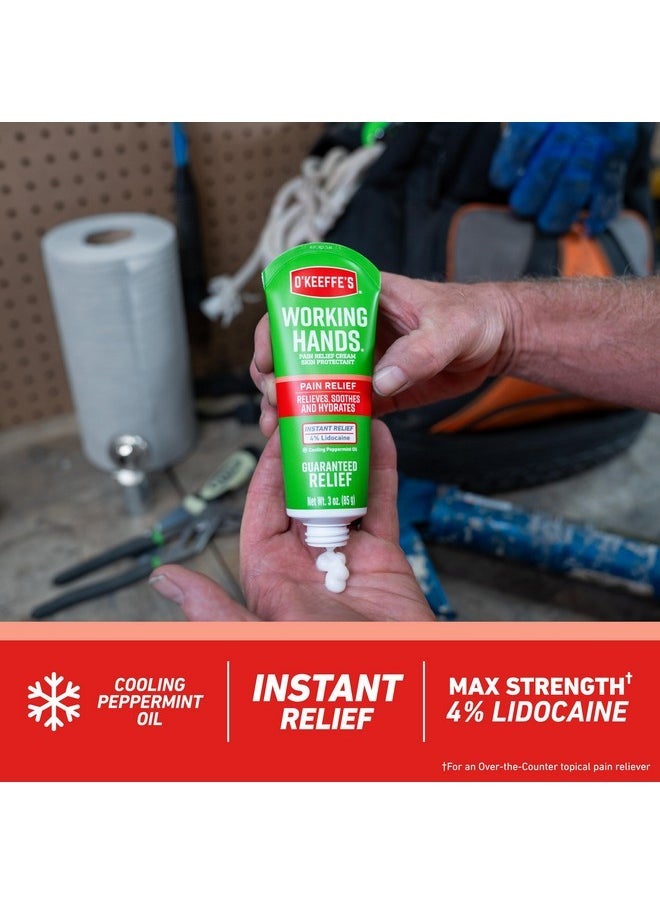 O'Keeffe's Working Hands Pain Relief Cream Skin Protectant With 4% Lidocaine And Cooling Peppermint Oil For Instant Relief From Pain, Itching, Irritation And Dryness, 3Oz Tube  - Image 4