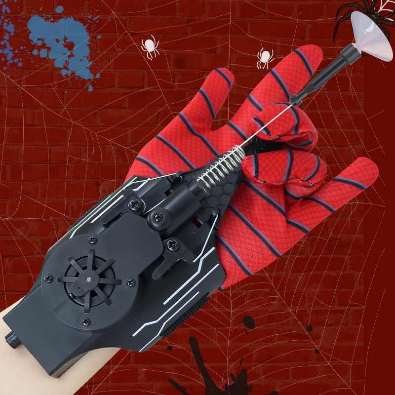 Lumhew Spider Web Shooters Web Launcher with Gloves Realistic WebSlinging Action Safe and Fun Superhero Toy for Men and Kids  Black - Image 2