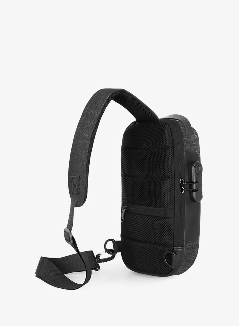 HIKE Unisex Crossbody Bag Water Resistant Anti-Theft Shoulder Bag with Built in USB Port and 3-Digit Combination lock for Business Travel Outdoor Shopping, HKSBYG-Grey - Image 4