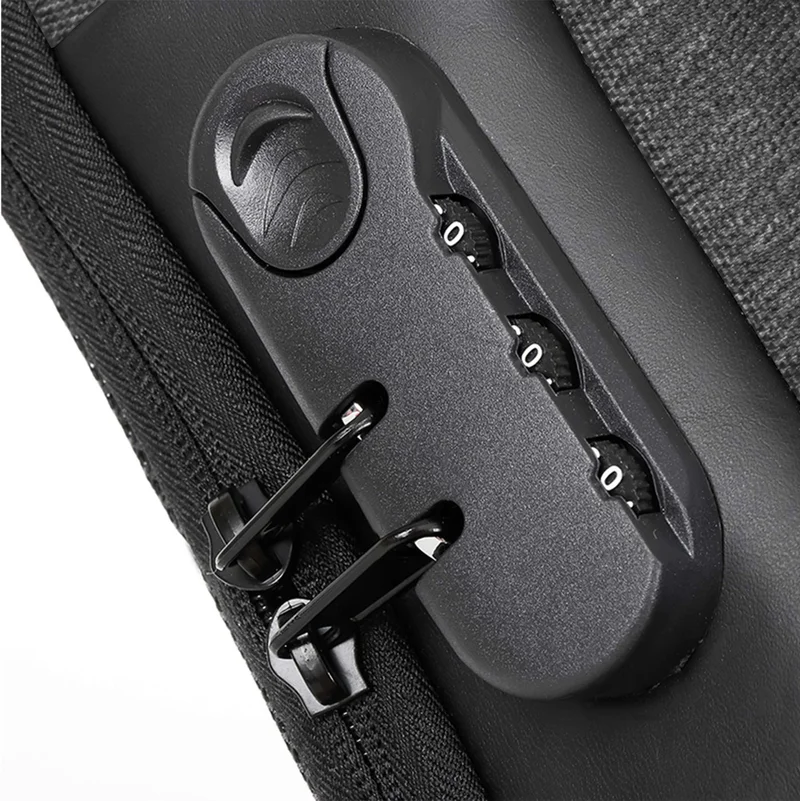 Hike Grey Unisex Crossbody Bag Water Resistant Anti-Theft Shoulder Bag with Built in USB Port and 3-Digit Combination lock for Business Travel Outdoor Shopping, HKSBYG, Grey  | Best Price UAE