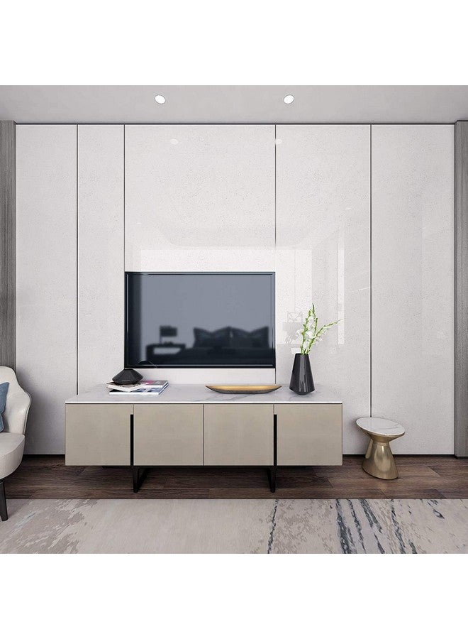 ويسدم أبيض لامع مقاوم للماء ذاتي اللصق ورق اتصال من الفينيل طبقة رف بطانة تغطي أثاث الحمام كونترتوب خزانة المطبخ (12 × 66 بوصة حزمة من 2 ورق حائط أبيض لامع) - Image 3