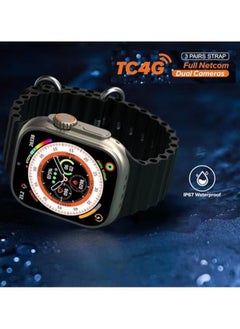 Telzeal TC 4G Smart Watch with Dual Camera – 3 Interchangeable Straps, SIM Card Support, Fitness & Health Tracking, Smart Connectivity, Stylish Design for Men & Women  - Image 2