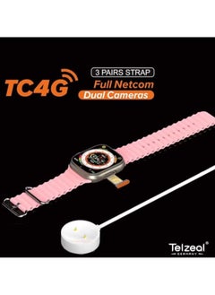 Telzeal TC 4G Smart Watch with Dual Camera – 3 Interchangeable Straps, SIM Card Support, Fitness & Health Tracking, Smart Connectivity, Stylish Design for Men & Women  - Image 4