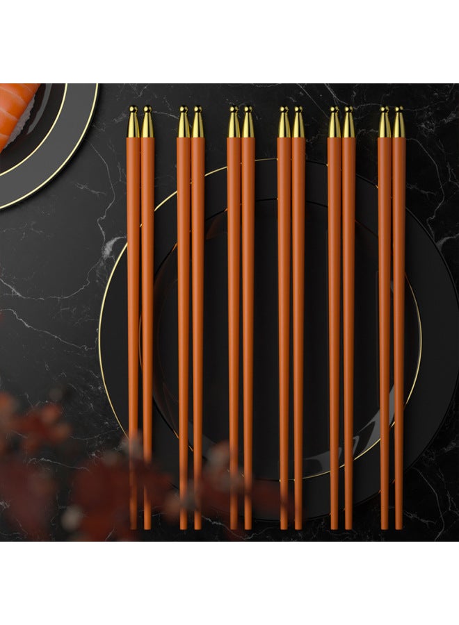 National Fashion Style High-rise Gold Chopsticks Household High Temperature Resistant Light Luxury Style Commercial Gift Chopsticks Gift Box Wholesale-Color:Silent Night Black Gold Top  - Image 3